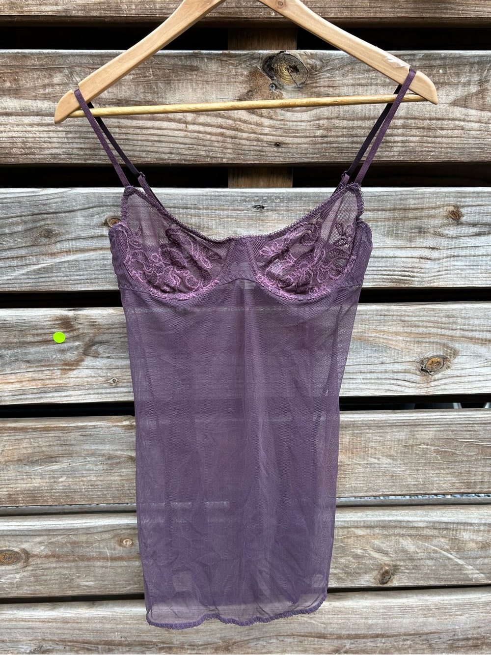 Victorias Secret Purple Mesh Babydoll Slip - 34C
